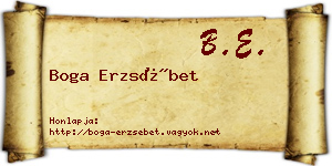 Boga Erzsébet névjegykártya